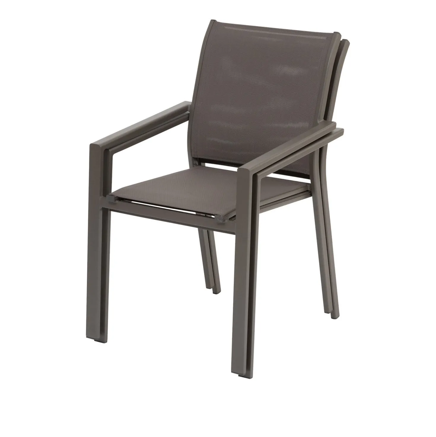 Sedia da giardino grigio con braccioli Essentia