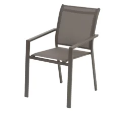 Sedia da giardino grigio con braccioli Essentia