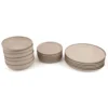 Servizio 18 piatti beige effetto puntinato in porcellana