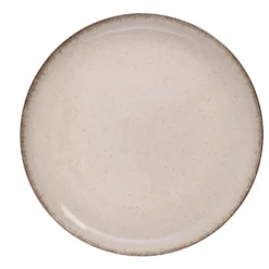 Servizio 18 piatti beige effetto puntinato in porcellana