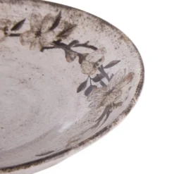 Servizio 18 piatti ceramica beige floreali Thalos