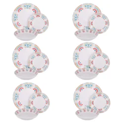 Servizio 18 piatti porcellana bianca maiolica Taormina