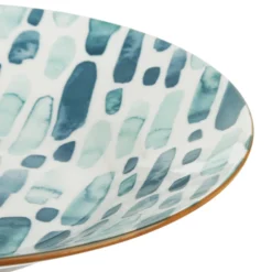 Servizio 12 piatti porcellana blu azzurro Mosaico