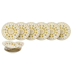 Servizio 12 piatti porcellana Etnika beige
