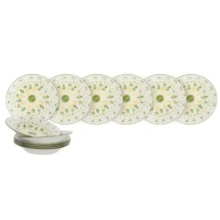 Servizio 12 piatti porcellana Etnika verde
