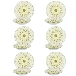 Servizio 12 piatti porcellana Etnika verde