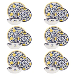 Servizio 18 piatti porcellana limoni Amaltea