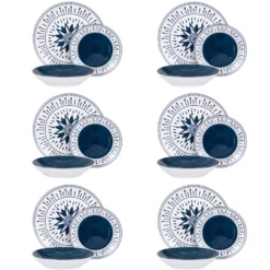 Servizio 18 piatti porcellana Mistral blu