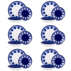 Servizio 18 piatti porcellana Otis blu
