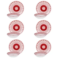 Servizio 12 piatti porcellana Velira rosso