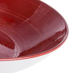 Servizio 12 piatti porcellana Virella rosso