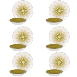 Servizio 12 piatti porcellana Virella verde