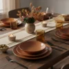 Servizio 18 piatti terracotta marrone Style