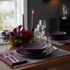 Servizio 18 piatti terracotta viola Style
