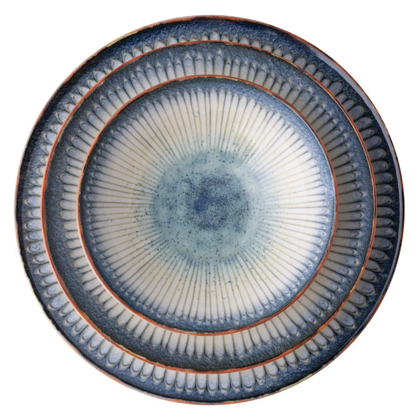 Servizi 24 piatti porcellana decoro blu azzurro