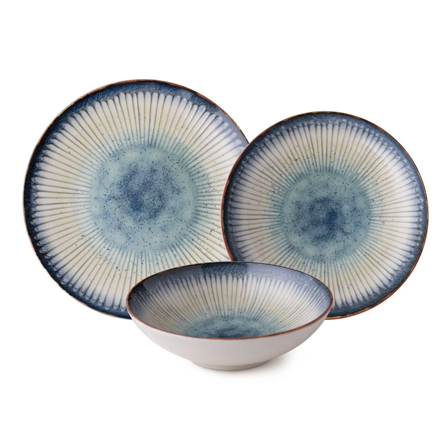 Servizi 24 piatti porcellana decoro blu azzurro