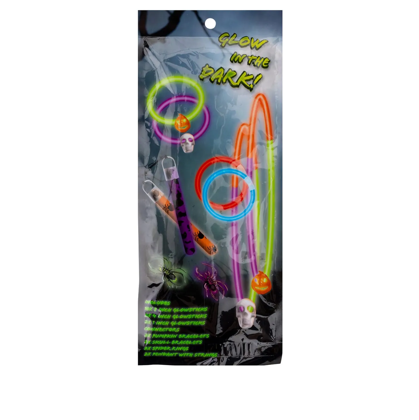Set 10 accessori fluo party Halloween