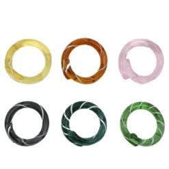 Set 6 anelli portatovaglioli colorati in vetro