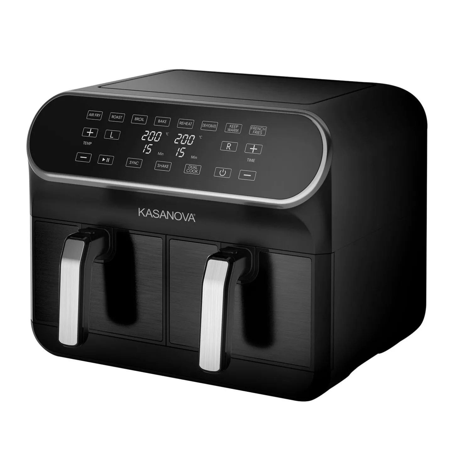 Set batteria induzione 9 pezzi New Petra Dark e friggitrice ad aria 2 cestelli
