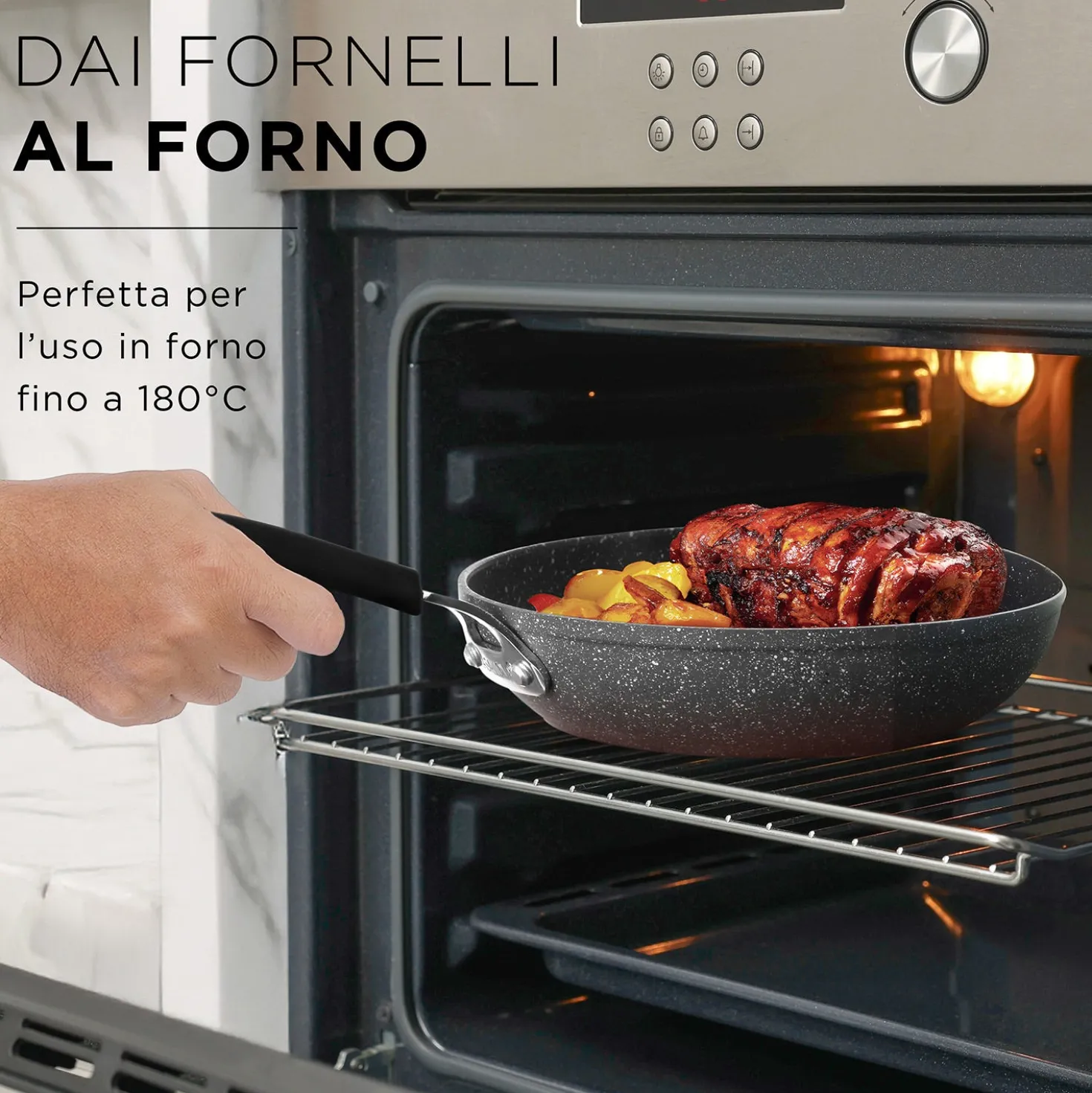 Set batteria induzione 9 pezzi New Petra Dark e friggitrice ad aria 2 cestelli