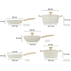 Set Batteria 8 pezzi Bambù e Friggitrice ad aria digitale 3,5 L