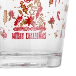 Set 6 bicchieri acqua Merry Christmas rosso
