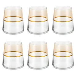 Set 6 bicchieri acqua 420 ml beige e oro Spectrum