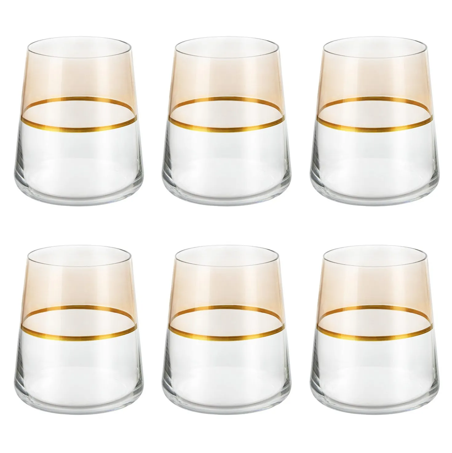 Set 6 bicchieri acqua 420 ml beige e oro Spectrum