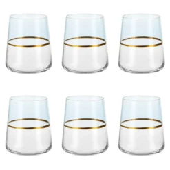 Set 6 bicchieri acqua 420 ml blu e oro Spectrum