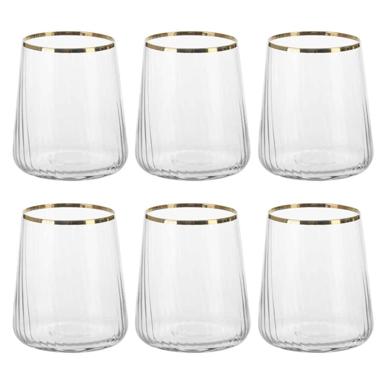 Set 6 bicchieri acqua 420 ml bordo oro Luster