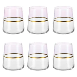 Set 6 bicchieri acqua 420 ml rosa e oro Spectrum