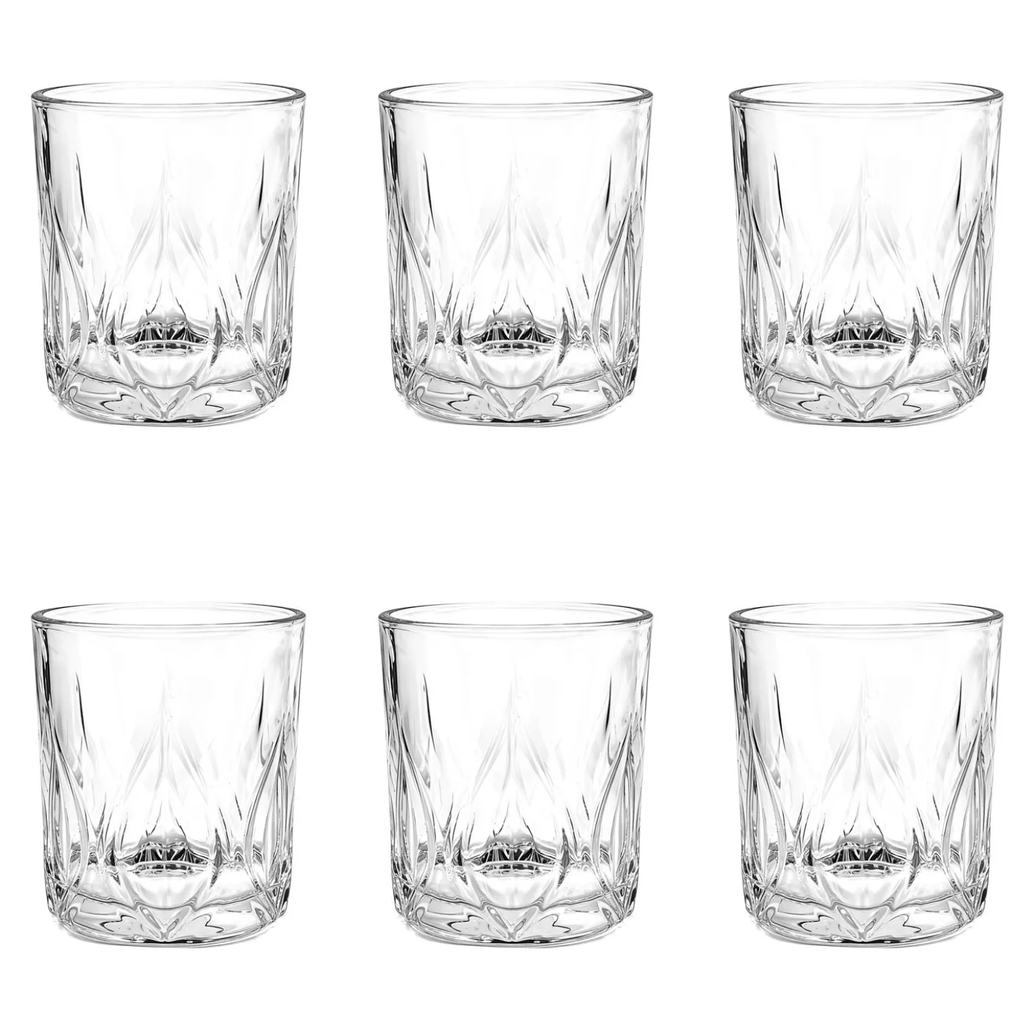 Set 6 bicchieri acqua 310 ml vetro lavorato