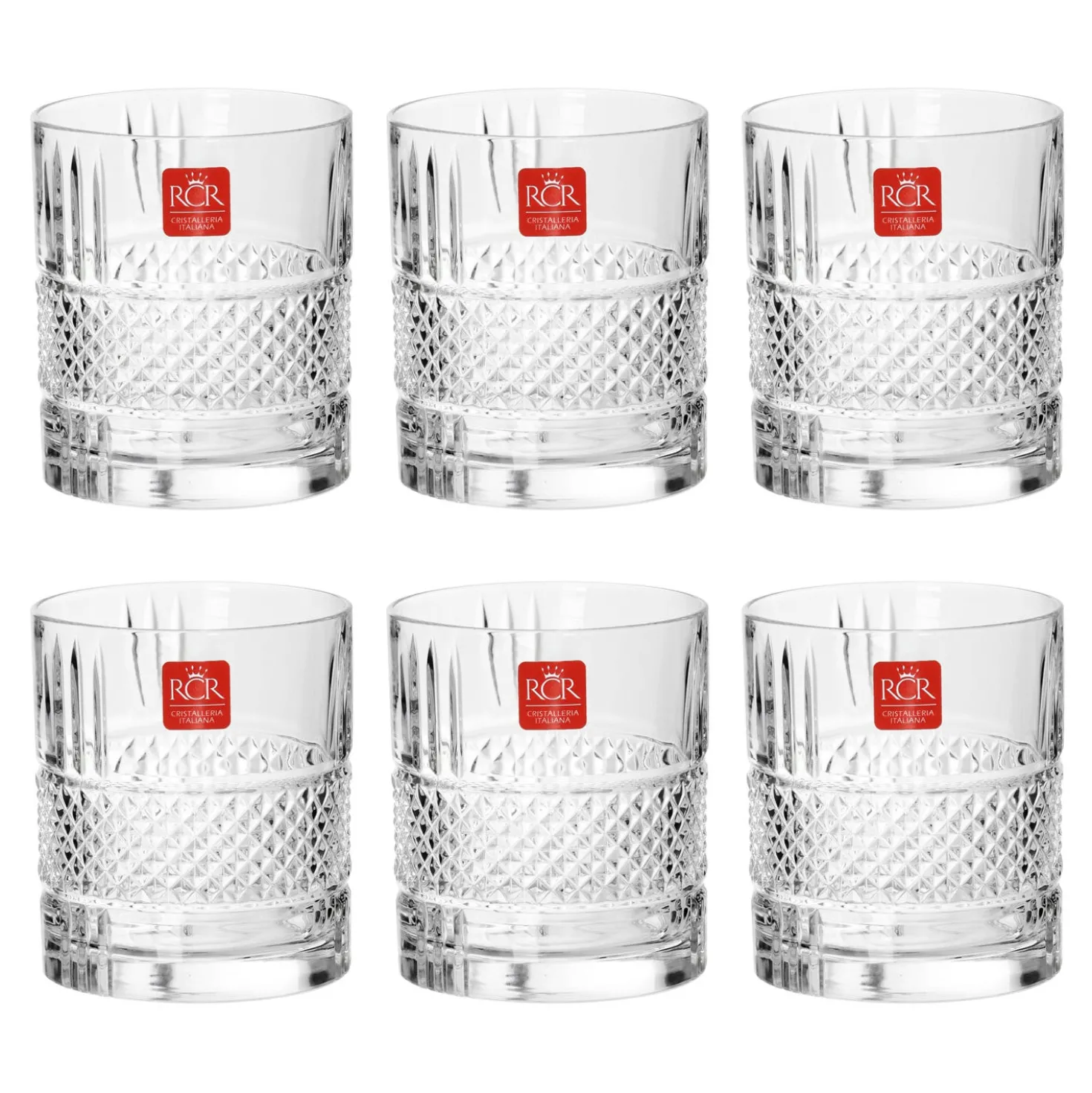 Set bicchieri acqua RCR, in vetro da 6 pezzi
