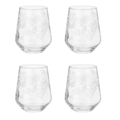 Set 4 bicchieri acqua Romance con decoro