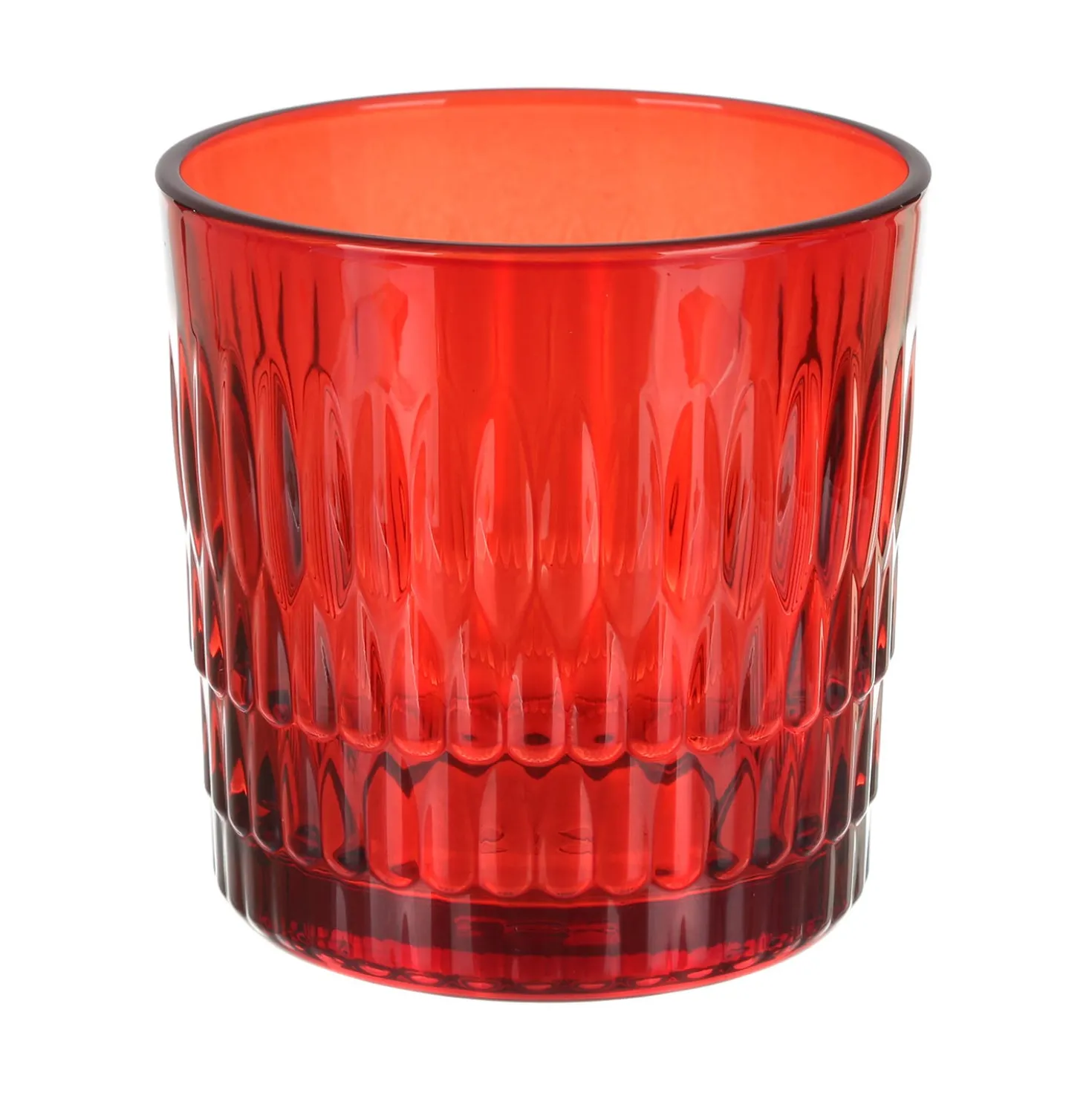 Set 6 bicchieri acqua rossi in vetro Rain Pasabahce