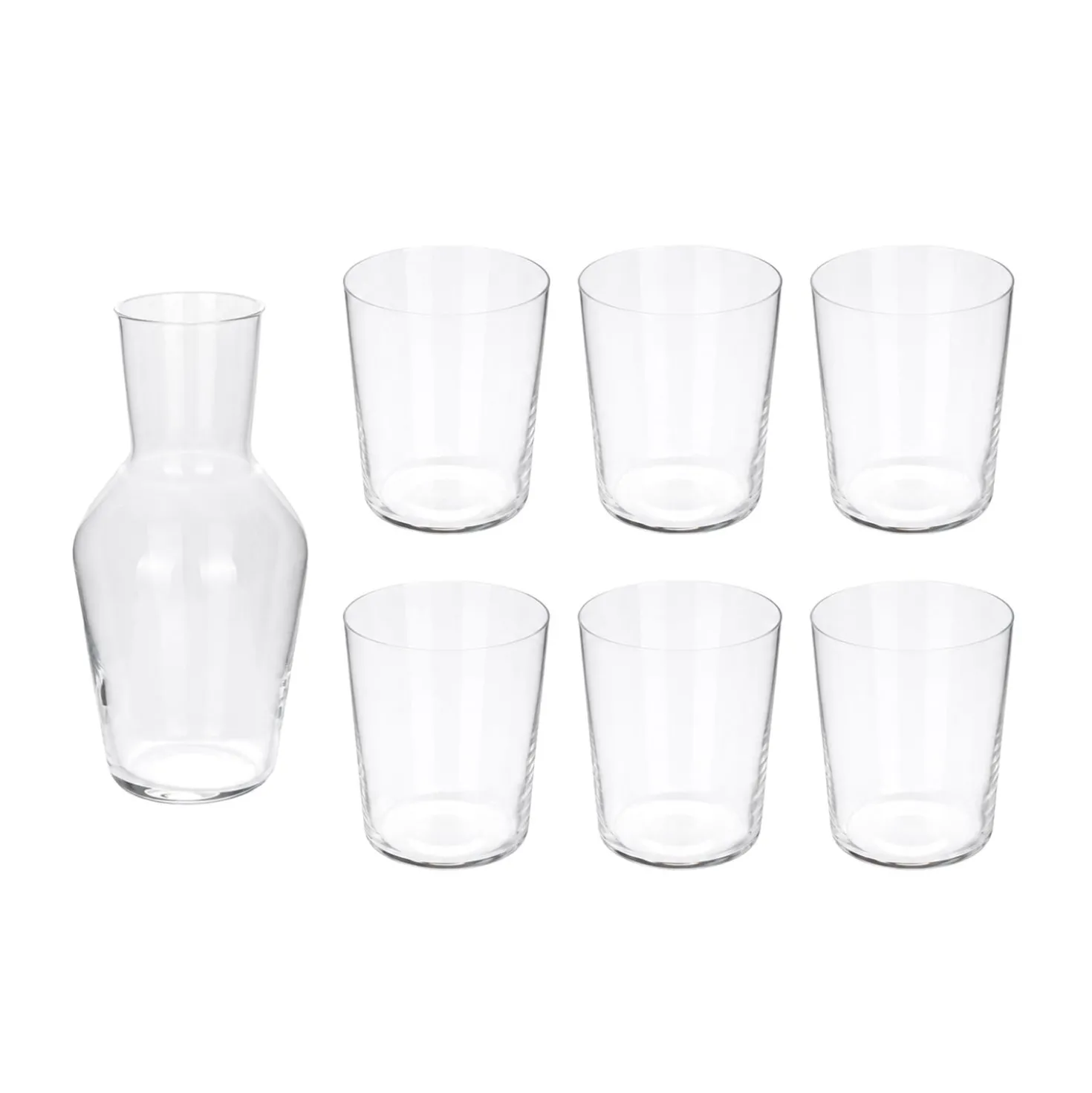 Set 6 bicchieri e caraffa vetro Sidro RCR