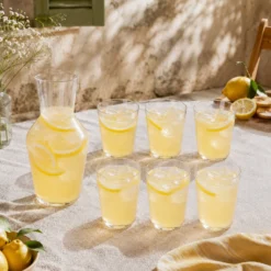 Set 6 bicchieri e caraffa vetro Sidro RCR
