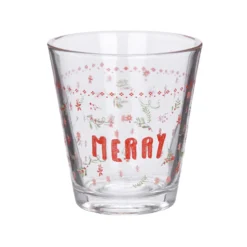 Set 6 bicchieri natalizi vetro 235 ml Merry