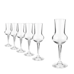 Set 6 calici Grappa Io vino in vetro cristallo