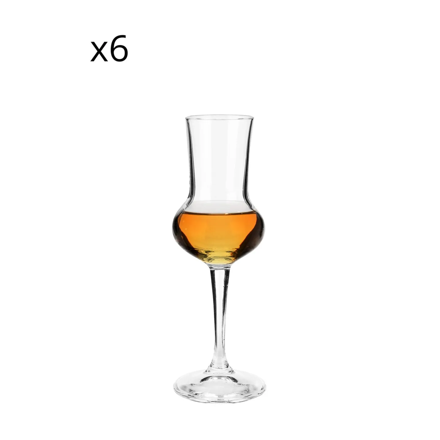 Set 6 calici Grappa Io vino in vetro cristallo