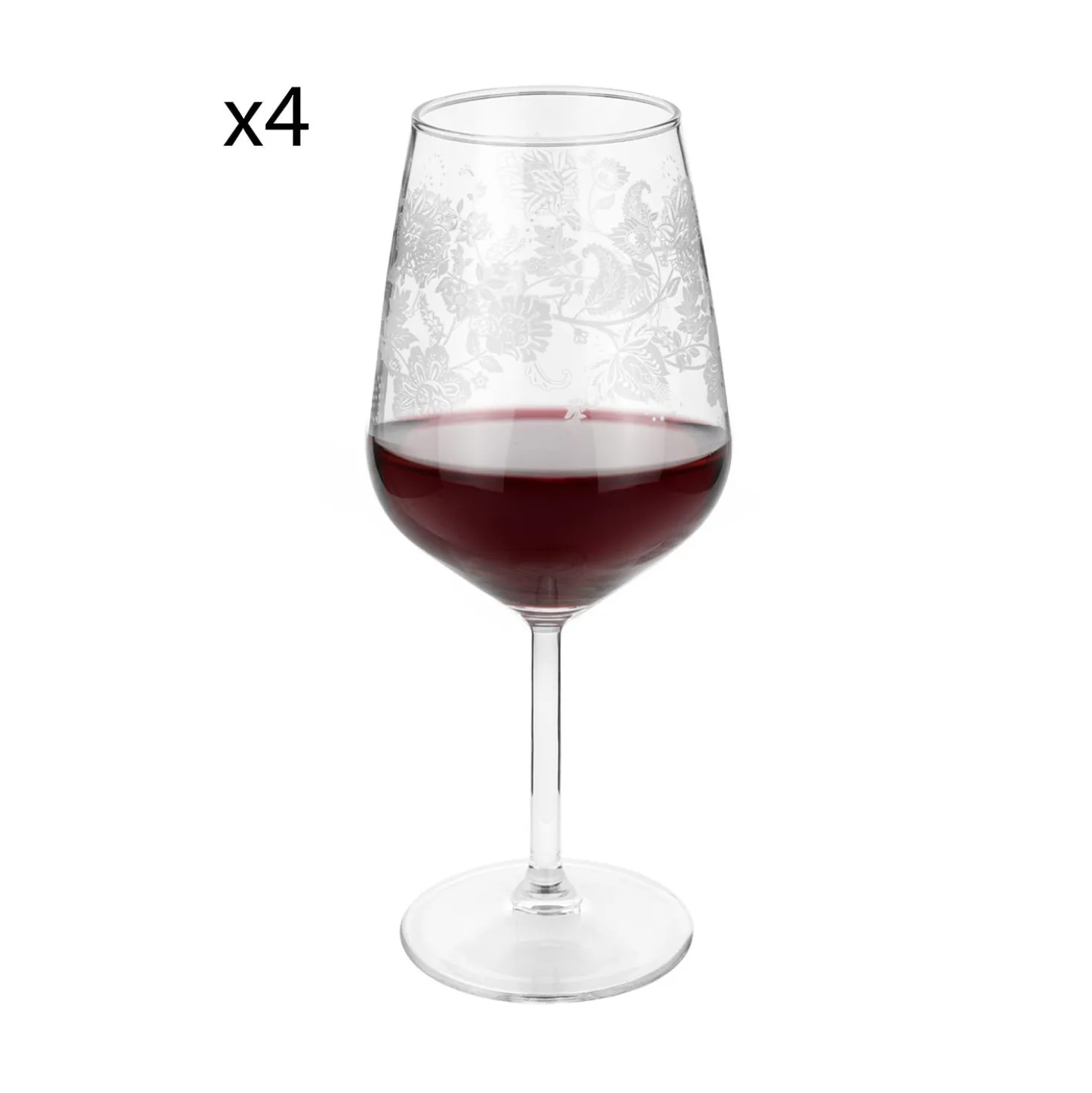 Set 4 calici Romance con decoro