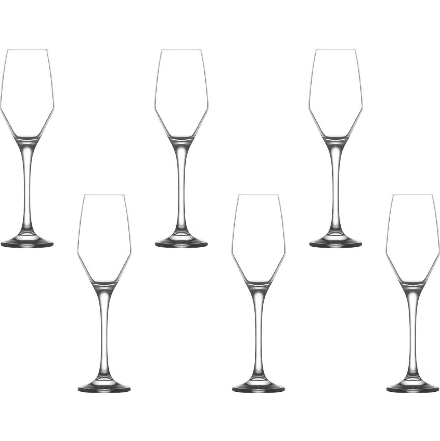 Set 6 calici spumante vetro 230 ml