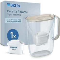 Set caraffa filtrante Brita Style Essential beige con filtro