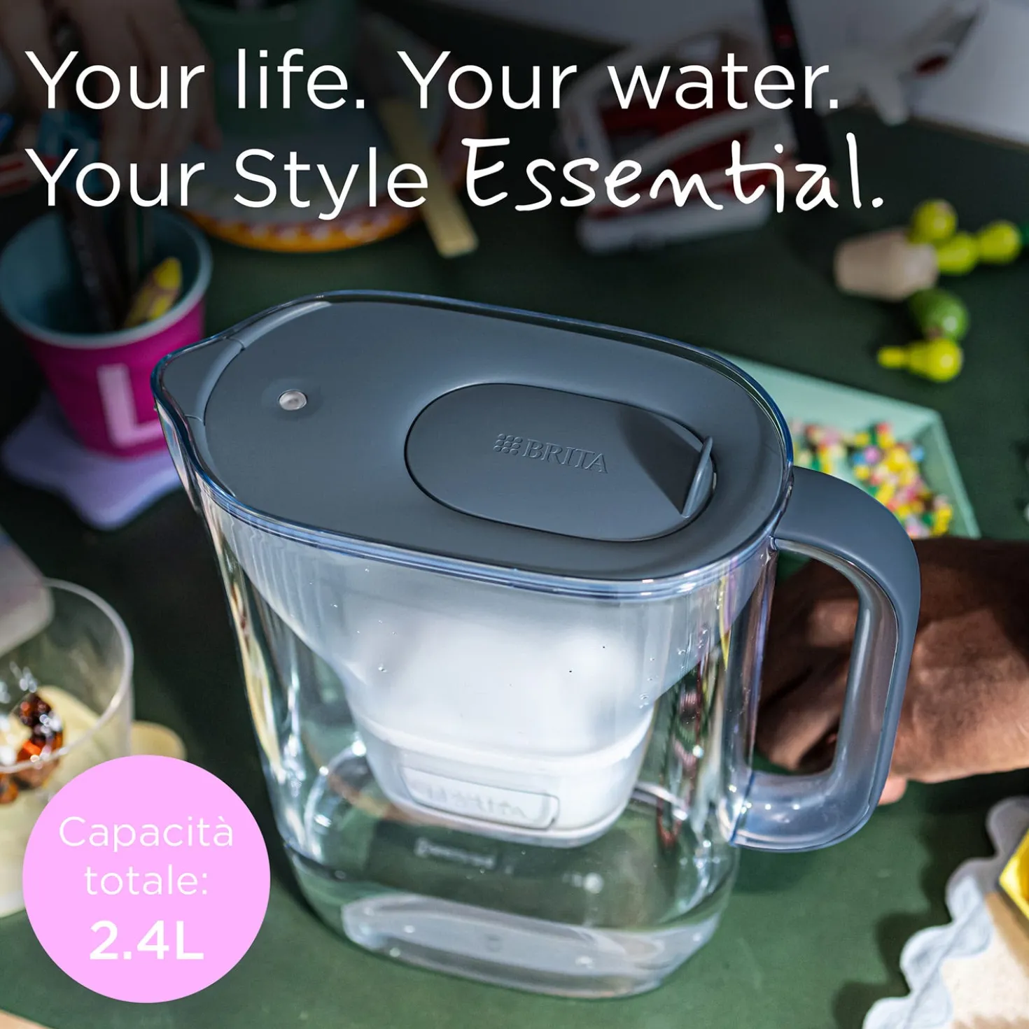 Set caraffa filtrante Brita Style Essential blu con filtro