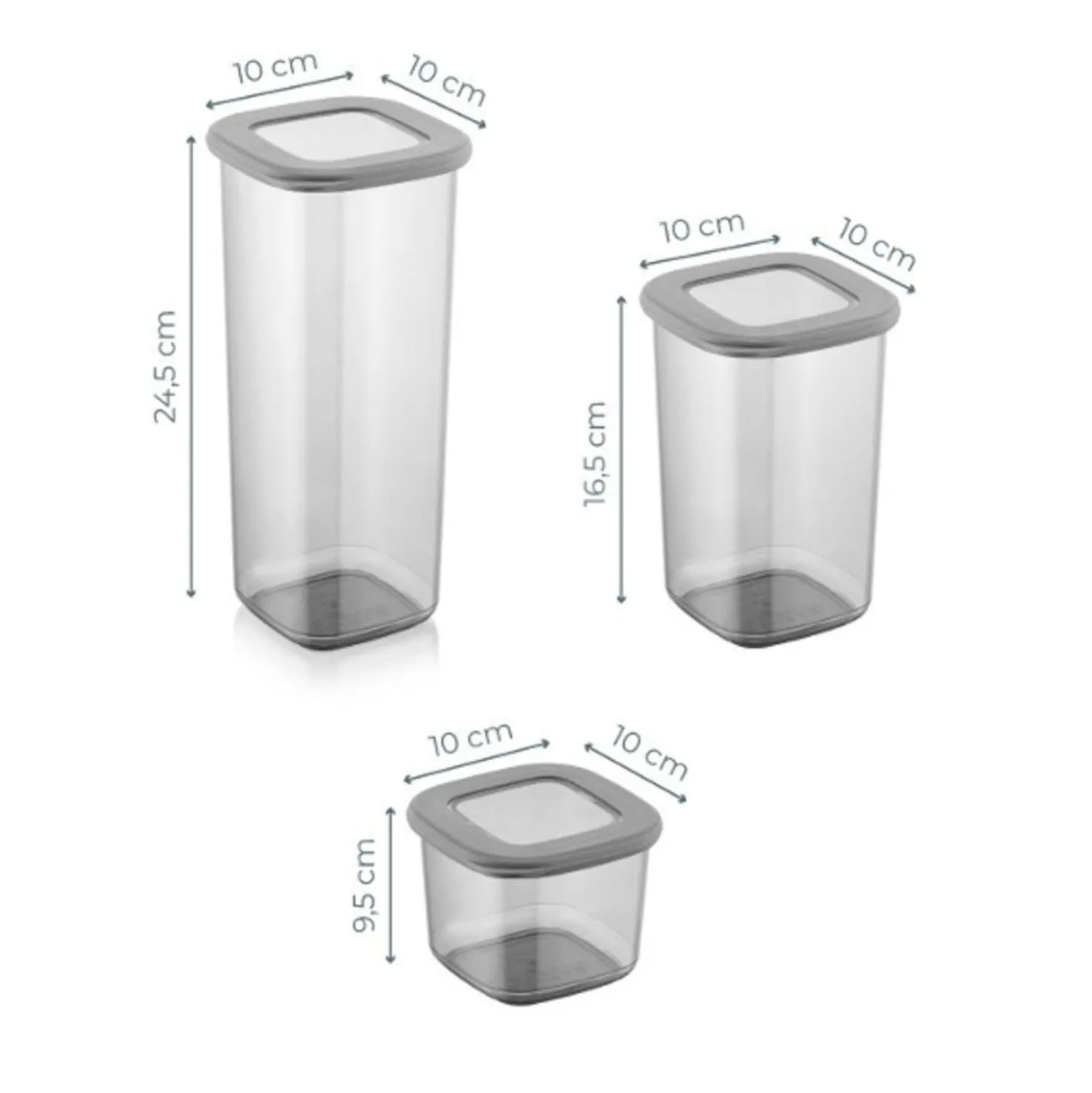 Set 24 contenitori in plastica 3 formati