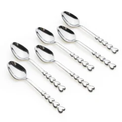 Set 6 cucchiaini manico con cuori