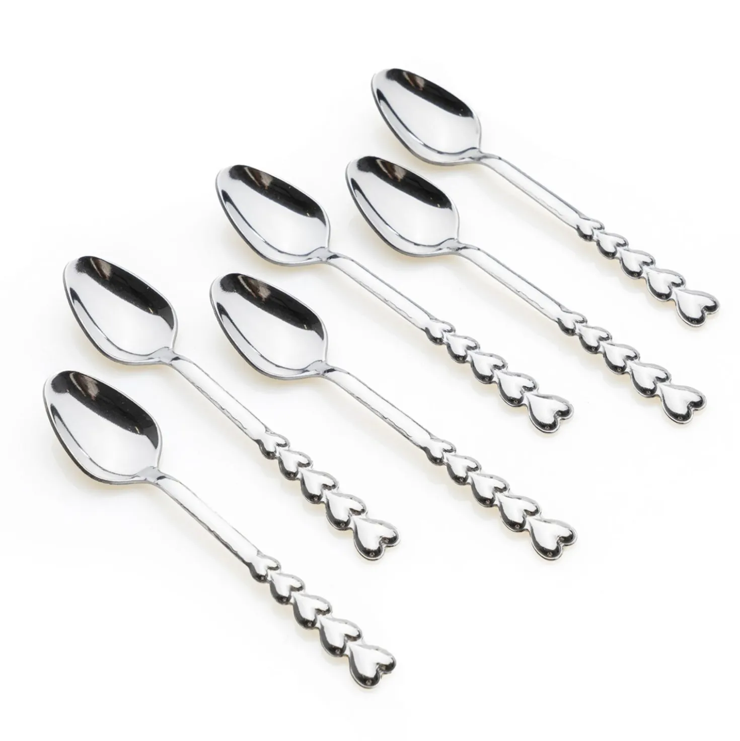 Set 6 cucchiaini manico con cuori