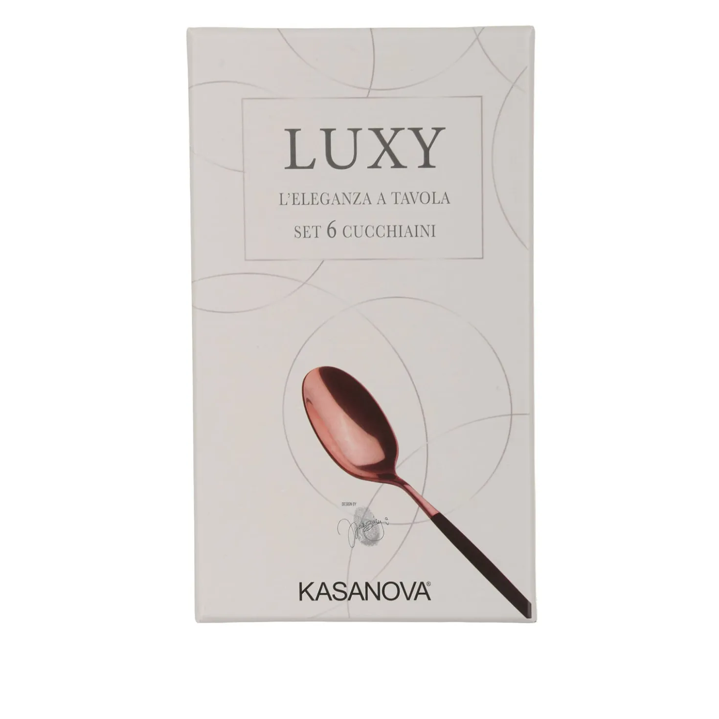 Set 6 cucchiaini nero e rosa gold Luxy