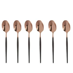 Set 6 cucchiaini nero e rosa gold Luxy