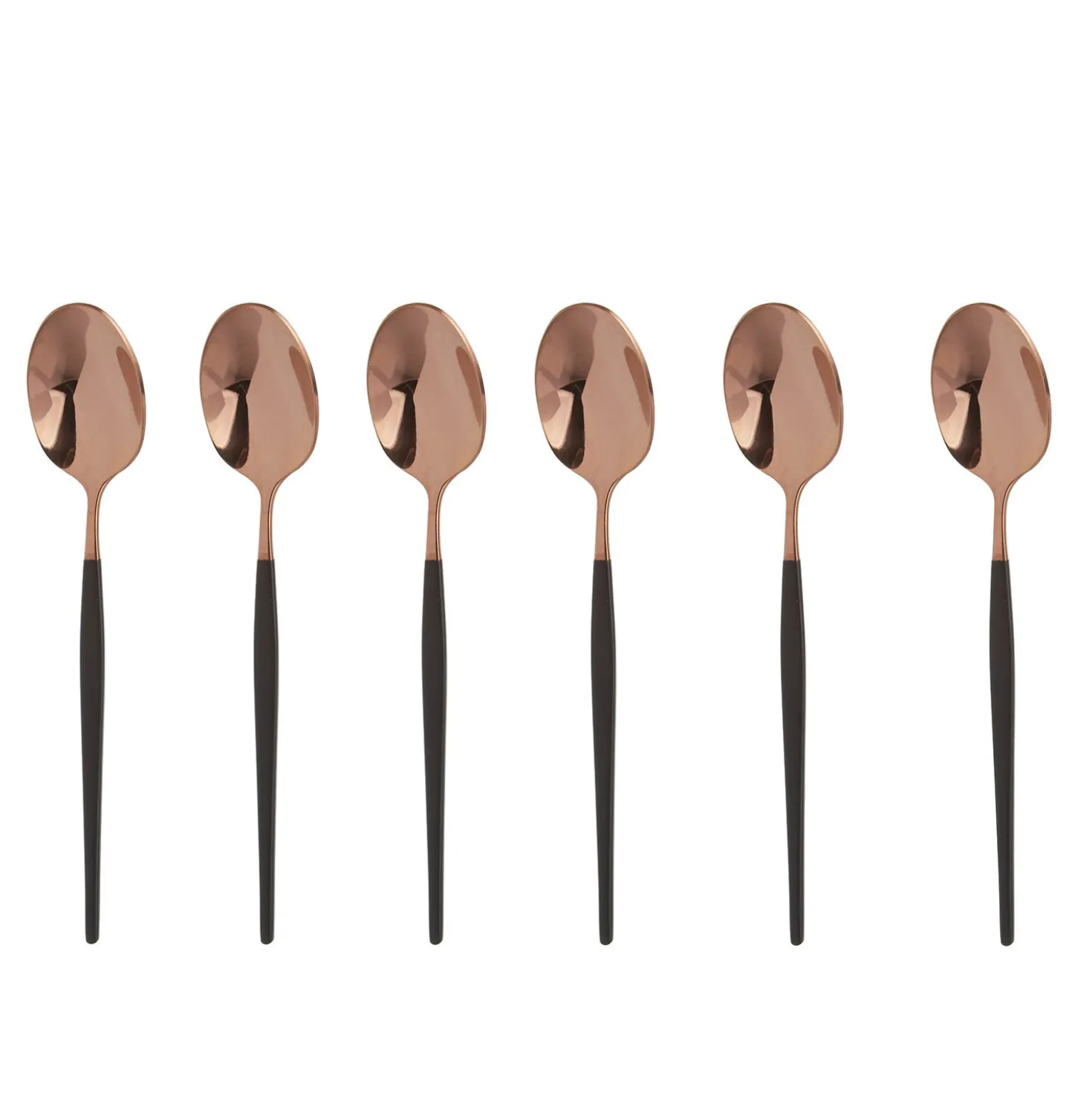 Set 6 cucchiaini nero e rosa gold Luxy